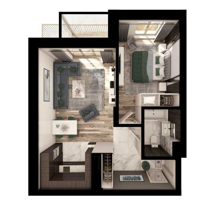 Illinsky House | 1 room 57m² | View of Podil | Clubhouse |