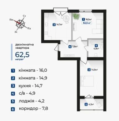 2 кімнатна в ЖК Козацький, здача цього року !