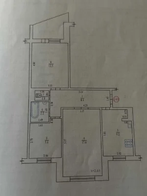 3к квартира 63м2, РОЗДІЛЬНІ КІМНАТИ, поверх 3/9, м-н Левада