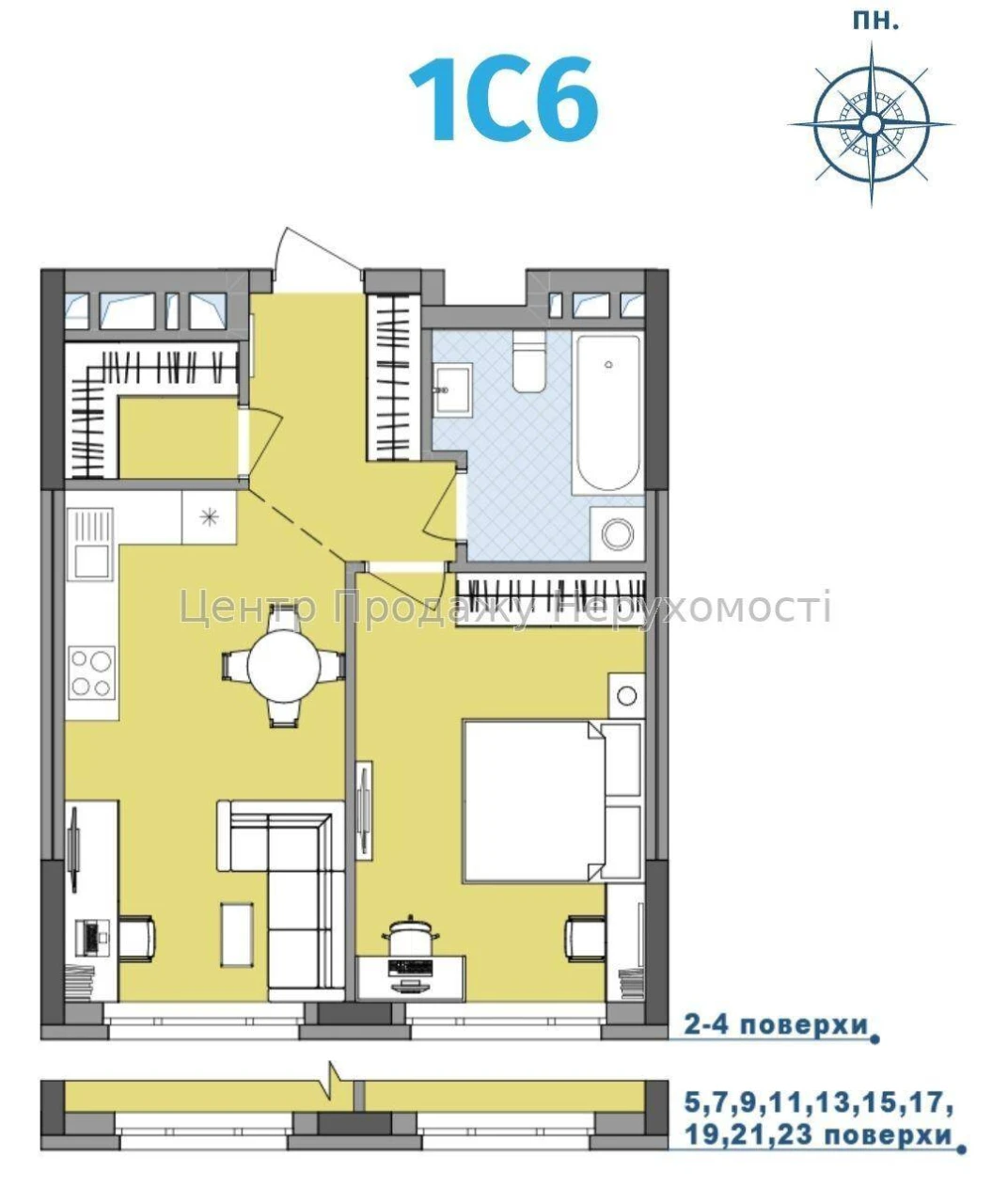 Продаж 1-кімн. квартири 46 м² в ЖК H2O, Київ, 3/26 пов. Відм