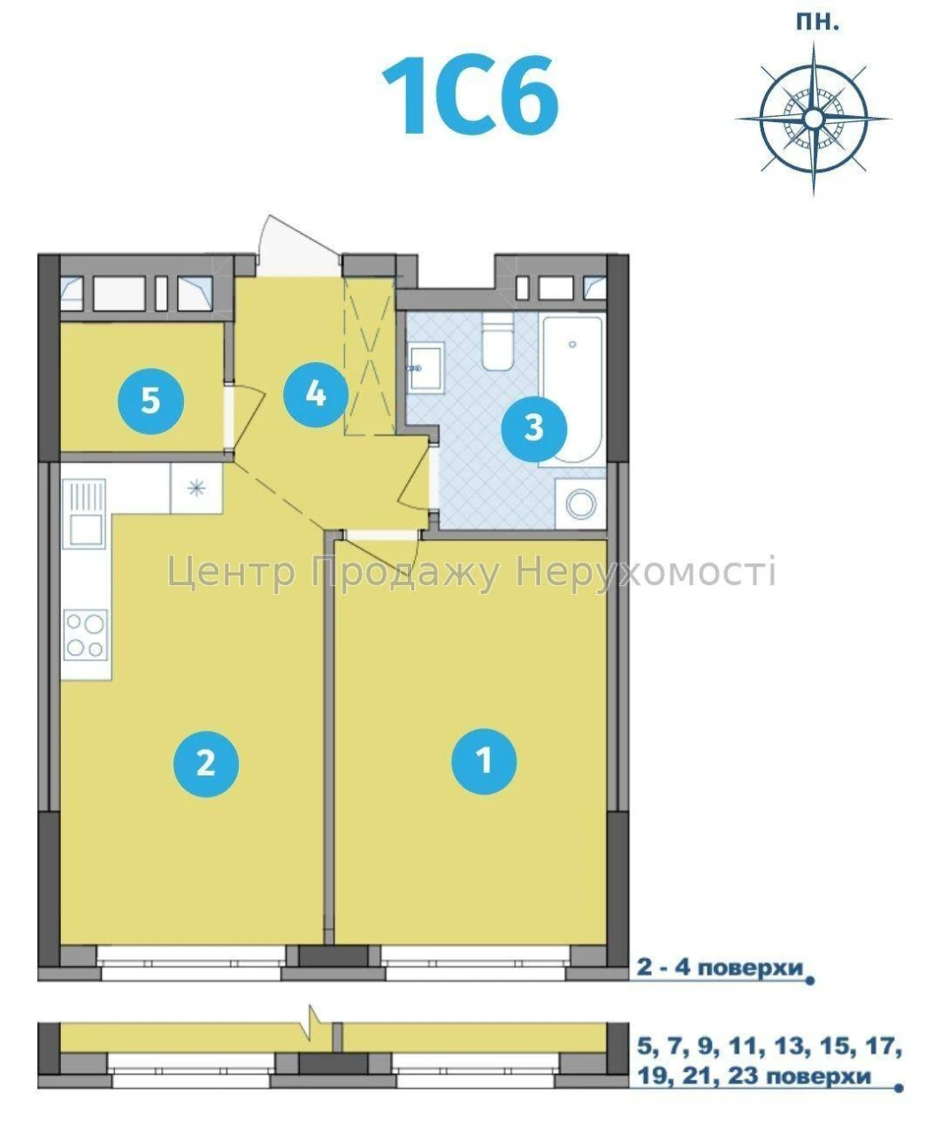 Продаж 1-кімн. квартири 46 м² в ЖК H2O, Київ, 3/26 пов. Відм