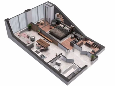 Продаж 1 кімн. квартири 57 м2 в ЖК А136 Highlight Tower
