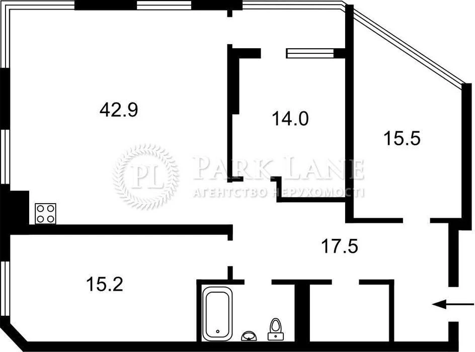 3-room apartment for sale with panoramic views of the Dnipro