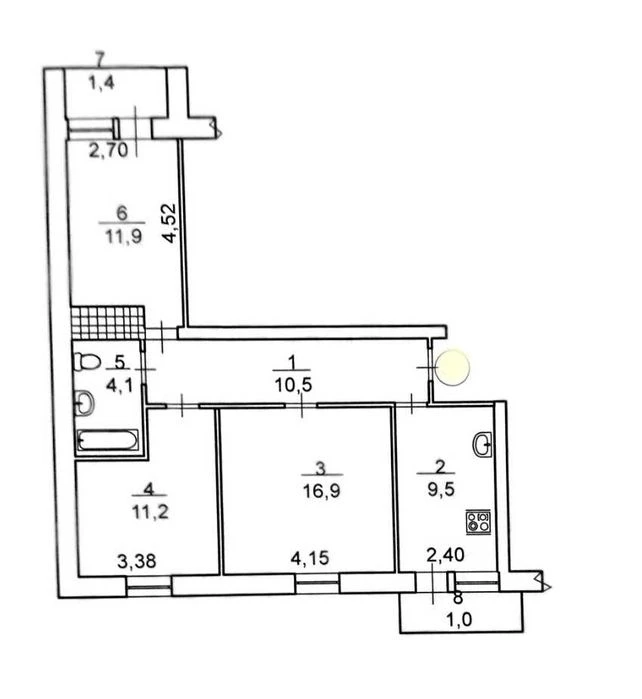 продам 3 кімнатну чешку проспект Центральний 3 Слобідська,ре