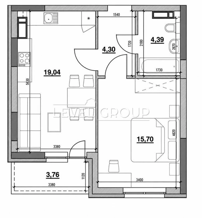 Продаж квартири 1 кімн 15 пов 47м2 | ЖК OkLand | Окланд | По