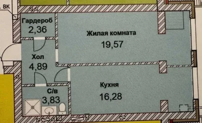 1-кім квартира в зданому будинку з червоної цегли з ГАЗОВИМ