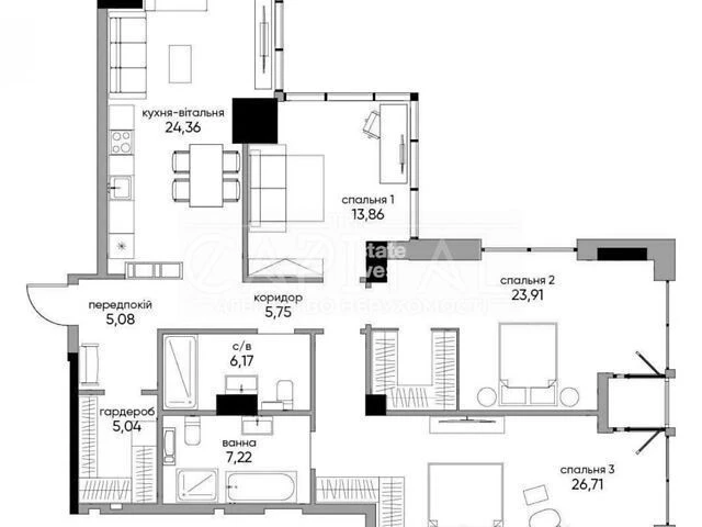 Продажа 3к квартиры 126 кв. м по ул. Антоновича • ID 3467397