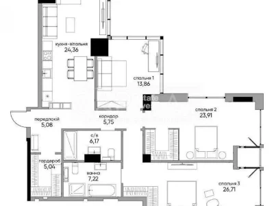 Продажа 3к квартиры 126 кв. м по ул. Антоновича • ID 3467397