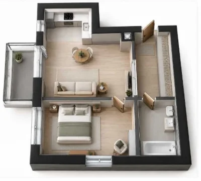 1-кімнатна квартира 41 м² | Малоповерховий ЖК | Розтермінува