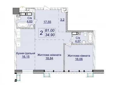 Продаж 2к квартири 81 кв. м на вул. Андрія Верхогляда ЧЕРГА
