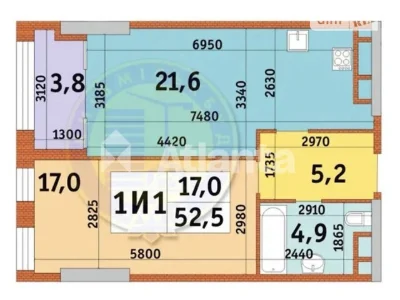 Продаж 1к квартири 52.5 кв. м на просп. Берестейський 111 •