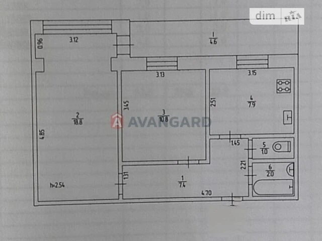 Продаж 2к квартири 52.5 кв. м на пров. Берестейський 25 • ID