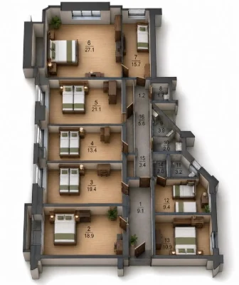ЦЕНТР міста | Успенская‼️Квартира 176 м². «Бельгійка». Парк