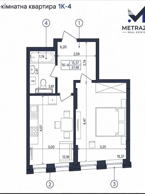 Продаж 1к квартири 38 кв. м на шосе Столичне 8 • ID 34827510