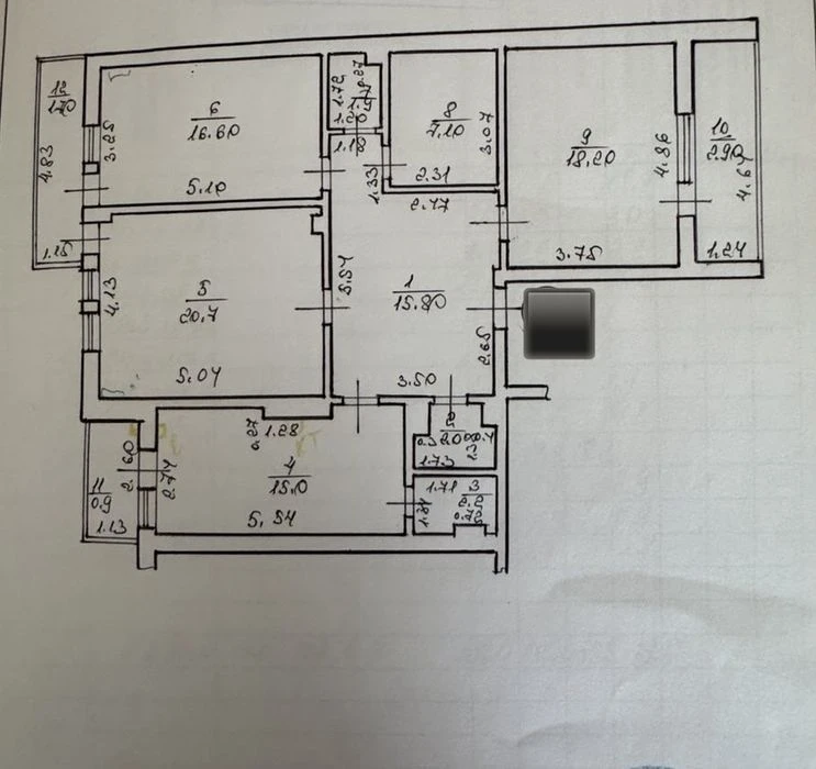 Продаж 3-х кімнатної квартири, Боздош, газ