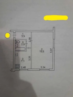 Продам 1 ком. квартирус ремонтом Новые дома