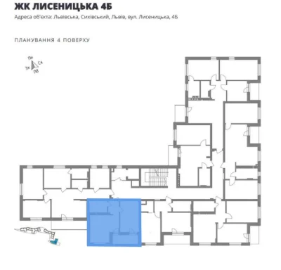 Продаж просторої 1-кім. квартири 45.65 м.кв., в. Лисиницька
