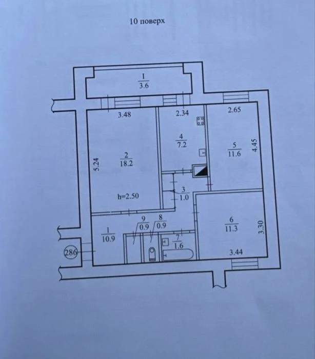 Продаж 3-кімнатної квартири під ремонт | Тополя-1 | 68 м²