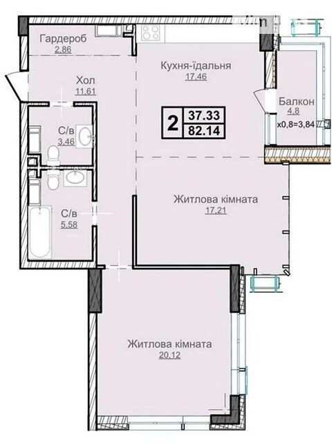 Продаж 3к квартири 82 кв. м на вул. Андрія Верхогляда ЧЕРГА