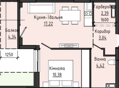 Однокімнатна квартира з балконом в жк Manhattan UP