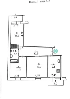 Продаю 3к/кв пр.Центральный /3 Слободская  7/9 Кирп 66/40/10