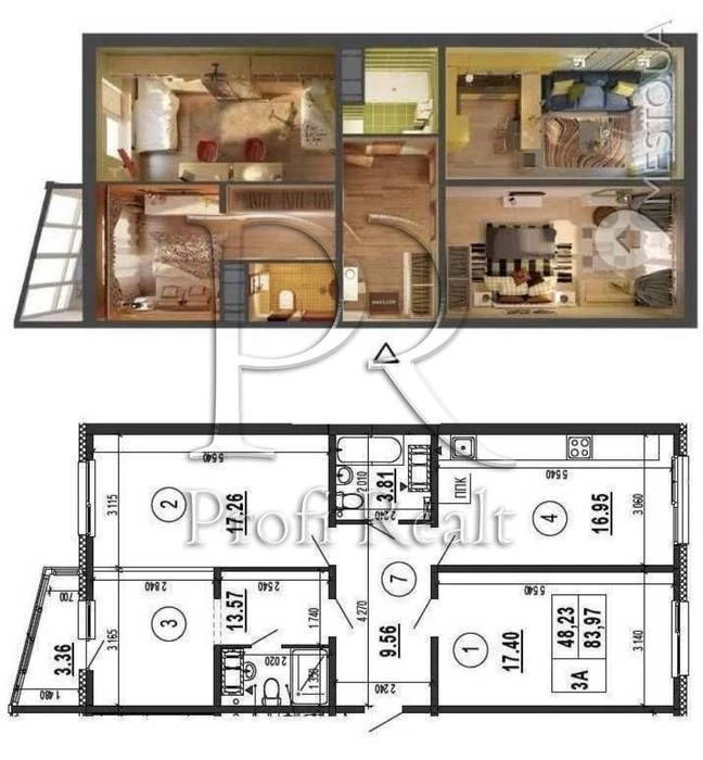 3-room apartment for sale at 22B Borys Gmyri Street