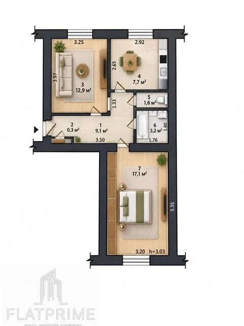 Продаж 2к квартири 52 кв. м на вул. Генерала Алмазова 1 • ID