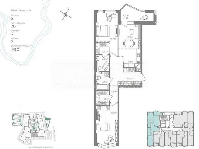 Продаж 2к квартири 93 кв. м на пр. Військовий 8 • ID 3483256