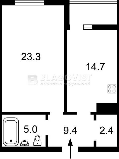 Продаж 1к квартири 53 кв. м на вул. Теремківська 3 • ID 3483
