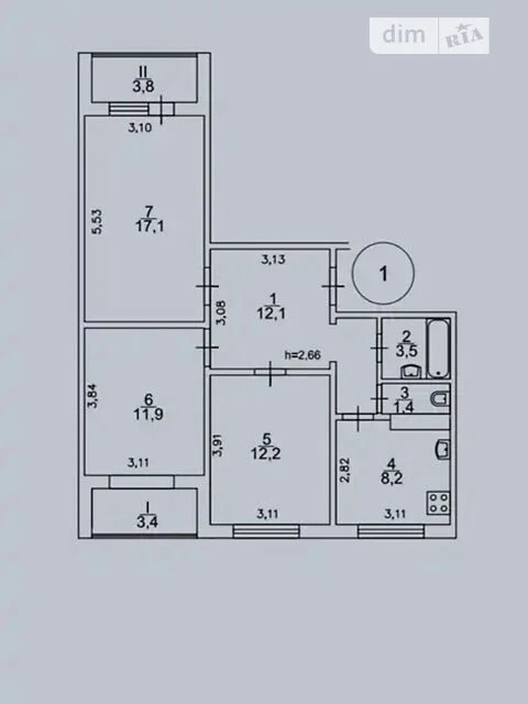 Продаж 3к квартири 73 кв. м на пров. Квітневий 12 • ID 34831