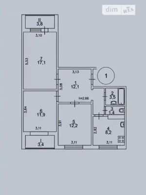 Продаж 3к квартири 73 кв. м на пров. Квітневий 12 • ID 34831
