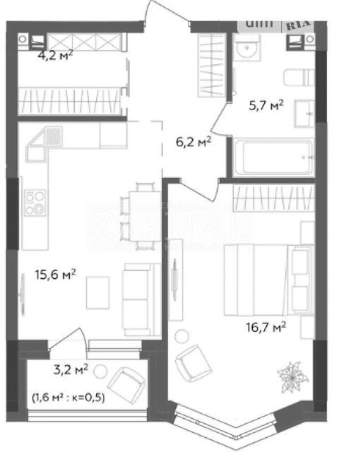Продаж 1к квартири 50 кв. м на пр. Військовий 8 • ID 3483139