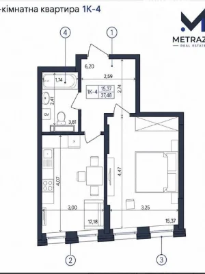 Продаж 1к квартири 38 кв. м на шосе Столичне 8 • ID 34827539