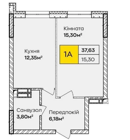 Хороший старт. 1-кімнатна квартира на Григоренка. Знижка 152