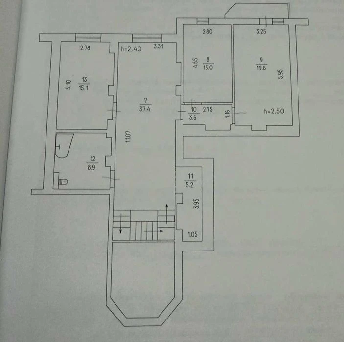 Дворівнева 5-кімнатна квартира 161,5 м² у Черкасах