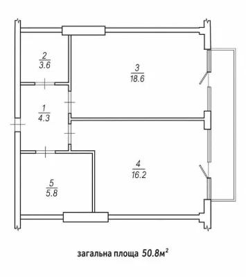 Продам простору 1-кімнатну квартиру 50,8 м² у КБ «Елегант» н