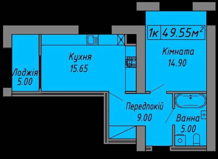 Продаж 1к квартири на середньому поверсі в центрі міста ЖК С