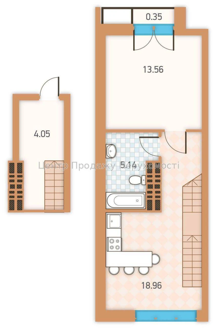 Продається 1-кімн. квартира 42. 7 м², 13/25 эт, ЖК Twin Hous