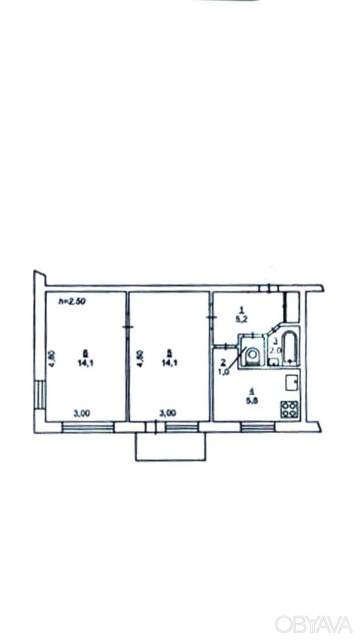 2-room apartment, 43 sq.m.