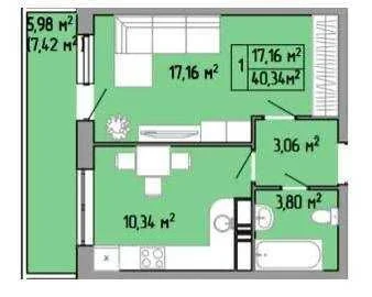 Продам квартиру в Центрі міста ЖК Акварель-3 на Пішонівська