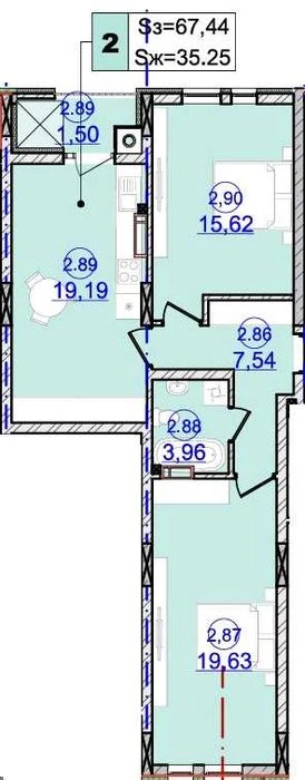 Продаж 2 кім. квартира ЖК "Зоряний" / 5 поверх - 1 черга
