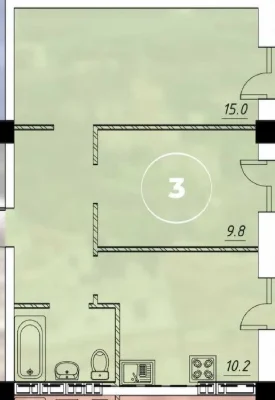 Продаж 2-кімн. квартири 46 м2  з індивідуальним опаленням у