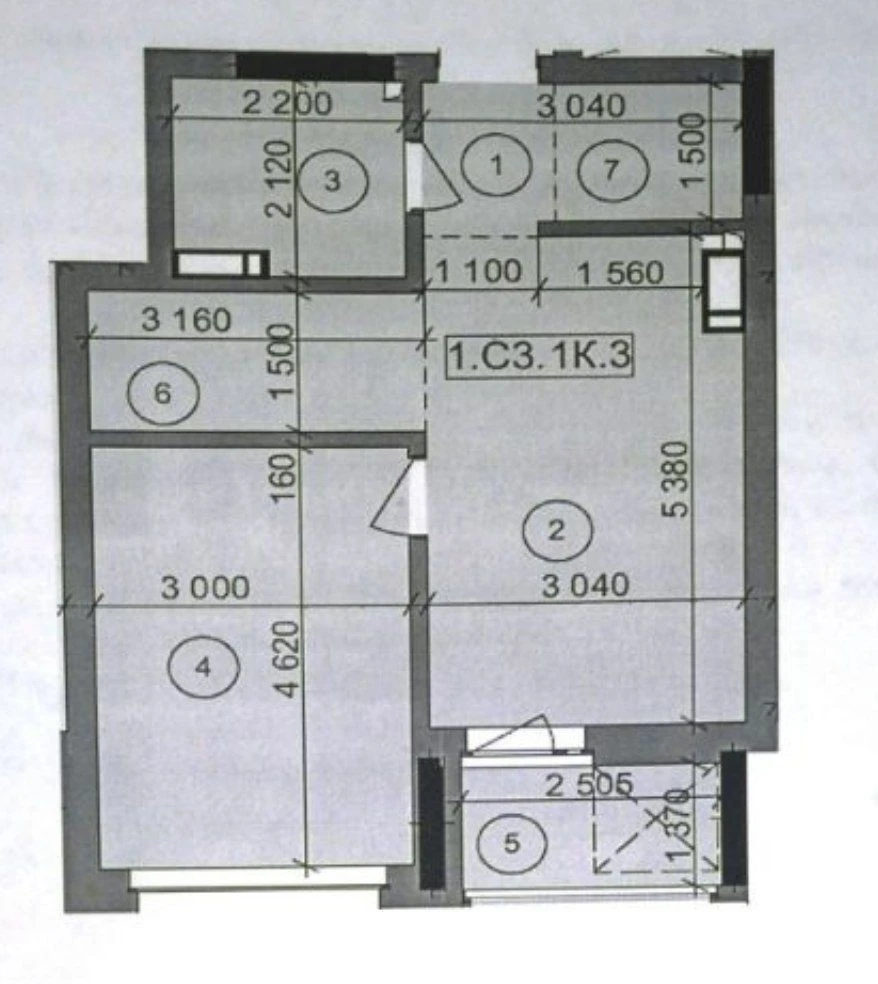 1-room apartment 47 m² for sale, Evgeniya Sverstyuka Street, 5