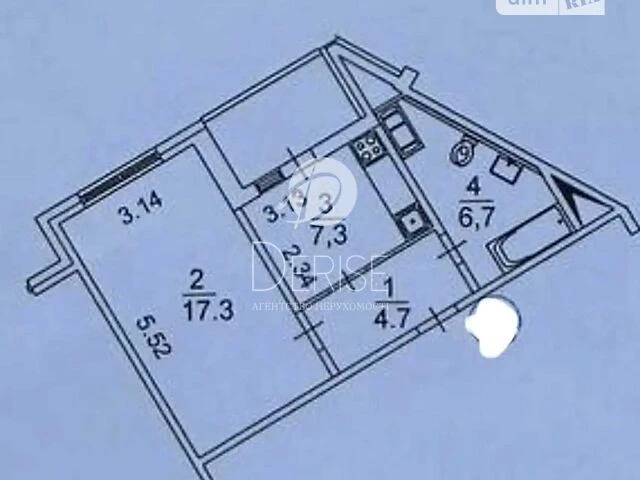Продаж 1к квартири 38 кв. м на вул. Чавдар Єлизавети 34 • ID