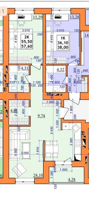 2х км квартира с длительной рассрочкой