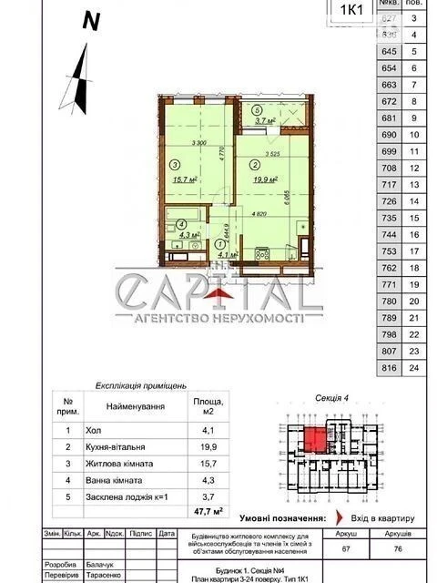 Продаж 1к квартири 48 кв. м на вул. Михайла Максимовича 3Г •