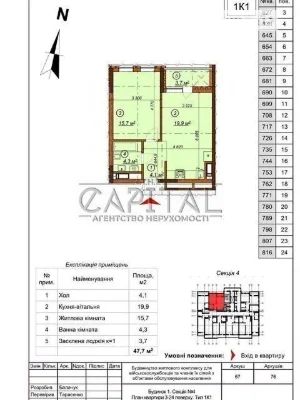 Продаж 1к квартири 48 кв. м на вул. Михайла Максимовича 3Г •