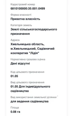 Продаж ділянки Дубове мастив Лідія