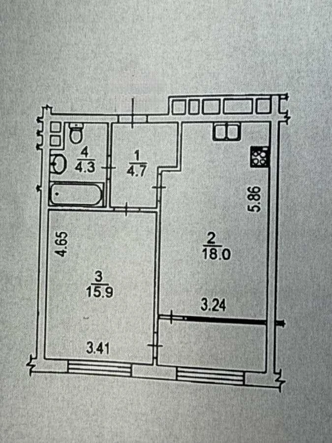 Продаж 1-кімнатної квартири 47.4 м², Європейська пл., Союза,