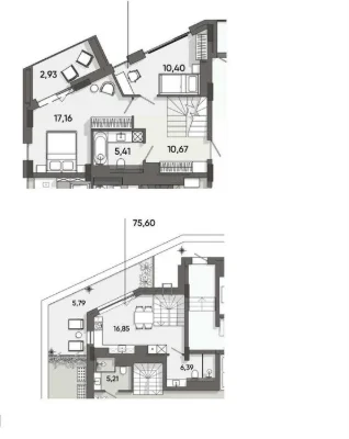 Продаж дворівневоії 2-кім. квартири 75 м² ЖК Lennona Residen